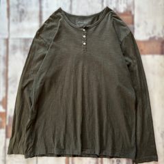 Eddie Bauer エディーバウアー ヘンリーネック 長袖Tシャツ カーキ