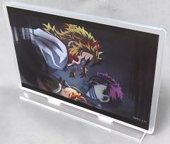 【中古】アクリルスタンド・アクリルパネル 煉獄杏寿郎＆煉獄瑠火 家族を思い出す煉獄家のレンチキュラーアクリルスタンド 「鬼滅の刃 無限列車編・遊郭編 キャラクター絵巻カフェ in ufotable Cafe×マチ★アソビCAFE 第二期」