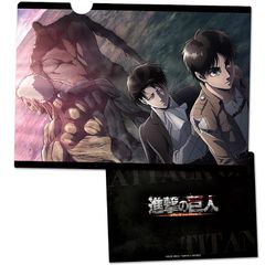 【新品】 進撃の巨人 クリアファイルK[エレン＆リヴァイ&鎧の巨人＆獣の巨人]