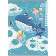 【新品】 吉田麻乃[ポケットファイル]A5クリアファイル3ポケット/クジラの浪漫飛行