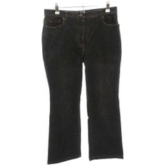 イタリヤ 伊太利屋 デニムパンツ ジーンズ 11 黒 ブラック フレアシルエット 無地 フルレングス TL ■IB0106