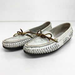 REGAL/リーガル 3325 Lサイズ モカシン/デッキシューズ ホワイト/白 リボン 編み込み WEST COAST COLLECTION[OO01386]