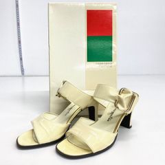 銀座かねまつ/GINZA Kanematsu サンダル 21.5cm IVR/アイボリー エナメル 77500YA 箱付 レディース[OK06409]
