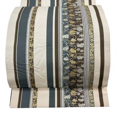 袋帯 逸品 十二支 花 金糸 ベージュ 全通 正絹 【中古】