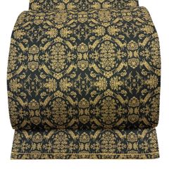 【美品】 袋帯 逸品 龍村美術織物 落款 関西仕立て 山羊 草花 深緑 全通 正絹 【中古】
