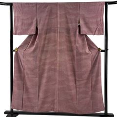 江戸小紋 身丈155cm 裄丈63cm S 袷 雲文 鮫 赤紫 正絹 優品 【中古】