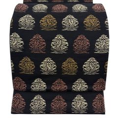 【美品】 袋帯 名品 正倉院名物裂 草花 黒 六通 正絹 【中古】