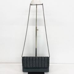 美品 レディース チェーンショルダーバッグ/クラッチバッグ ビーズ装飾 ブラック/黒 パーティーバッグ 2WAY[OX04405]