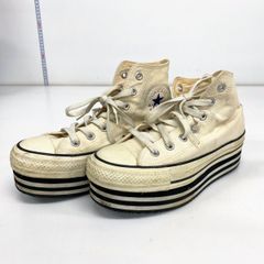 コンバース オールスター 5CL594 厚底 24.5cm アイボリー/ホワイト ハイカット スニーカー CONVERSE ALL STAR[OK06304]