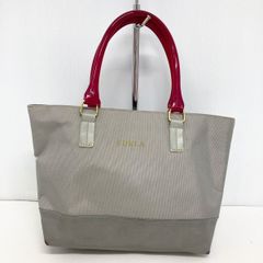 FURLA/フルラ トートバッグ/ハンドバッグ グレー×ピンク系 ロゴ/キャンバス調 レディース[OH00006]