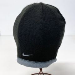 美品 NIKE/ナイキ ニット帽/ビーニー スウッシュロゴ 刺繍 ブラック/グレー メンズ/レディース[OA07011]