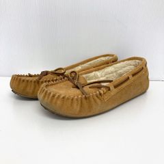 MINNETONKA ミネトンカ モカシン 4052 サイズ8(25cm相当) キャメル系 レディース フェイクファーライニング スリッポン[OH00017]