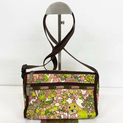 LESPORTSAC レスポートサック ショルダーバッグ/ポーチ アニマル柄/動物 総柄 グリーン/ピンク/ブラウン レディース[OQ05160]