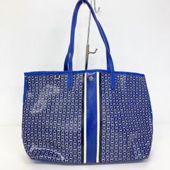 トリーバーチ トートバッグ ハンドバッグ ブルー 青 チェーン柄 ストライプ レディース TORY BURCH OR03344