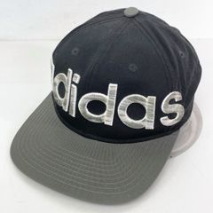 美品 adidas/アディダス キャップ 帽子 ブラック×グレー 刺繍ロゴ スナップバック/ベースボールキャップ[OL02624]