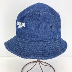 美品 BEAMS HEART バケットハット デニム インディゴ 59cm 42-41-0194-862 ビームスハート 帽子 刺繍/ハット[OA07090]