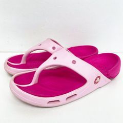 crocs/クロックス ビーチサンダル/トングサンダル ピンク J2 (21cm相当) キッズ/ジュニア[OX04480]