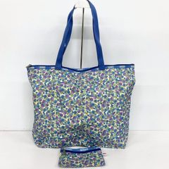 レスポートサック LeSportsac トートバッグ/ポーチ 2点セット 花柄/フラワー ブルー/パープル系 ナイロン[OX04490]