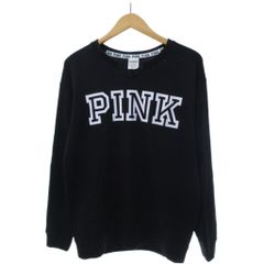 ヴィクトリアシークレット Victoria's Secret PINK トレーナー スウェット ロゴドン キーネック XS 黒 ブラック