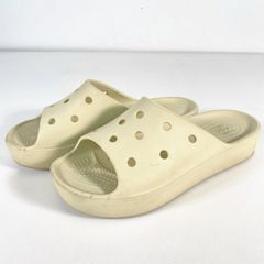 crocs/クロックス レディース サンダル W7(23cm相当) アイボリー系/ライトベージュ系 厚底 スライドサンダル[OP01209]