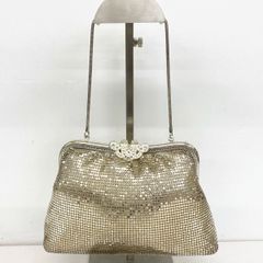 メッシュバッグ パーティーバッグ シルバー がま口 チェーンバッグ ハンドバッグ/レディース[OX04499]