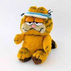 ☆ VINTAGE 1980年代初期 ☆【 Garfield ( ガーフィールド ) 】『 ガーフィールド サンバイザー 超絶愛くるしいフェイス(笑)』ぬいぐるみ / プラッシュ / plush / 1980年代年製 〚アメリカン雑貨 アメトイ〛