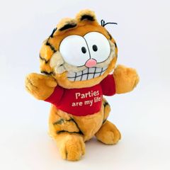 ☆ VINTAGE 1988 ☆【 Garfield ( ガーフィールド ) 】『  Parties are my life!（パーティーは俺の人生！）』ガーフィールド10周年記念限定 / ぬいぐるみ / プラッシュ 〚アメリカン雑貨 アメトイ〛