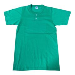 90s USA製 RUSSELL ATHLETIC ラッセル ヘンリーネック Tシャツ グリーン S ヴィンテージ