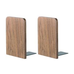 Muso Wood 木製 ブックエンド,8*13cm (1ペアパック) (ウォールナット)mt 3f656324