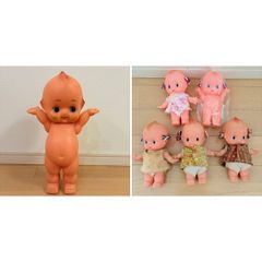 キューピー人形 ソフビ 2点 まとめ売り 計6体 大型 オリエンタル 昭和レトロ 当時物 アンティーク