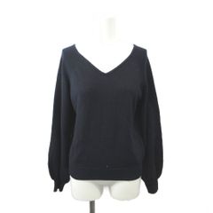 ルージュヴィフ Rouge vif セーター ニット トップス 紺 ネイビー Vネック 長袖 /CR ■ECA008