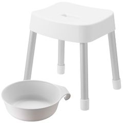 山崎実業 マグネット風呂イス SH35 ミスト 35cm マグネット湯おけ ホワイト 2点セット お風呂 椅子 バスチェア 【モノギャラリー限定クリアファイル付】ma 5c9ed996