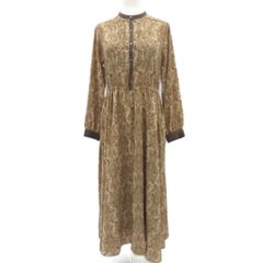 アーバンリサーチ サニーレーベル URBAN RESEARCH Sonny Label ワンピース Free マルチカラー 茶色 ブラウン ペイズリー柄 ヘンリーネック 長袖 ロング丈 マキシ丈 /HO82 ■GY70