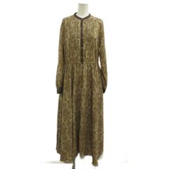 アーバンリサーチ サニーレーベル URBAN RESEARCH Sonny Label ワンピース 茶 ブラウン ペイズリー柄 スタンドカラー 長袖 Free /KK ■GY70