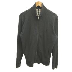 バーバリー ロンドン BURBERRY LONDON カーディガン L チャコールグレー ジップアップ リブ編み 長袖 スタンドカラー BBV98-313-07 /NP ■GY50