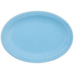【新品】 TOKI1919 dot Rim 220オーバルプレート リム 楕円皿 カレー皿 パスタ皿 約22×16cm フレンチ 皿 食器 ホテルレストラン 仕様 電子レンジ 食洗機対応 ラ ティーマ 無地 カフェ ランチプレート 青 ブルー 日本製 38F2