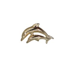 2頭のイルカ ピンズ 金色 アメリカ・輸入雑貨 ラペルピン アクセサリー ピンバッチ バッジ pins-26339