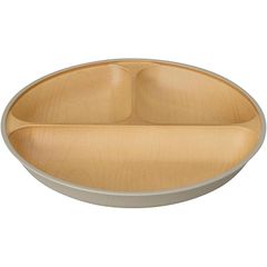 【新品】 カノー earth color(アースカラー) 抗菌 すくえる丸ランチプレート グレー 74666 電子レンジ対応 食洗機対応 日本製 仕切り皿 丸皿 木目 樹脂製