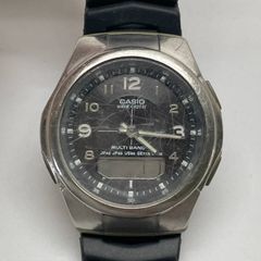 カシオ ウェーブセプター 電波ソーラー 腕時計 WVA-M480 風防キズ多め 現状品