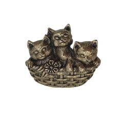 AVON 籠に入った3匹の猫 ヴィンテージ ピンズ Basket of Love Kittens エイボン レトロ 金色 アクセサリー バッジ pins-26229