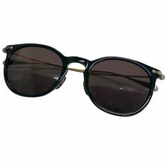 美品□OLIVER PEOPLES オリバーピープルズ Brayton ボストン サングラス ブラック アンティークゴールド 50□22-145 度なし 日本製