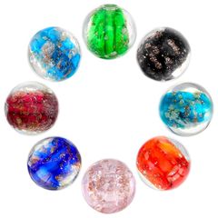 【新品】 KESYOO とんぼ玉 ガラス 蓄光 ビーズ 12ｍｍ *8個 ガラス玉 チェコビーズ DIY 手作り 手芸材料（ランダムカラー ）