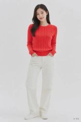レディース Mサイズ / ポロ ラルフローレン コーラル COLOR ケーブル ニット