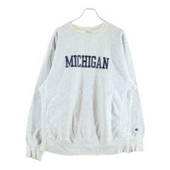 CHAMPION (チャンピオン) 90S VINTAGE REVERSE WEAVE MICHIGAN リバースウィーブ フロントプリント スウェット トレーナー グレー