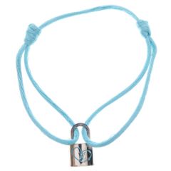 LOUIS VUITTON (ルイヴィトン) シルバー・ロックイット ハート ブルー ブレスレット ライトブルー×シルバー QA5314