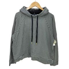 トミーヒルフィガー TOMMY HILFIGER 千鳥柄 ボックスフィット プルオーバー パーカー  レディース import：L 