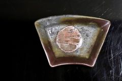GMJO141J○備前焼 陶吉作 変形小鉢 扇形小鉢 向付 四方小鉢 浅鉢 珍味入れ 刺身皿 銘々鉢 和食器 陶器 在銘 和モダン