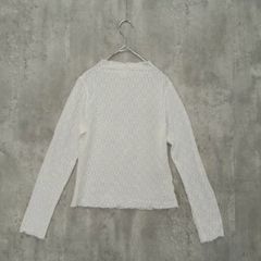 H&M エイチ・アンド・エム トップス カットソー・Tシャツ  EUR  S  ホワイト系 春秋冬 総レース 総柄 花柄 長袖 ハイネック メロー プルオーバー シースルー インナー レディース 白 ラ・ヴェリタ古着 260929-3027