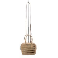ALAIA アライア カットワーク 2WAY ショルダー ハンド バッグ ベージュ系【中古】