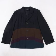 トリコ 꼼데가르송 tricot COMME des GARCONS ウール混パネル切替ジャケット 紺他M位